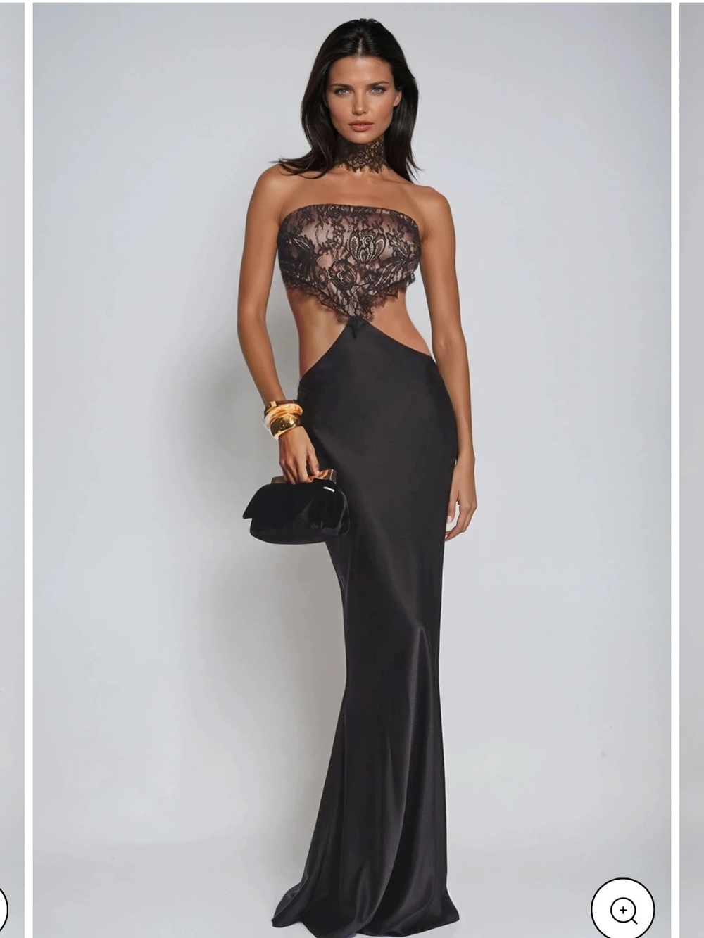 BRAND NEW! Strapless Deconstruct Lace Maxi Dress - Black